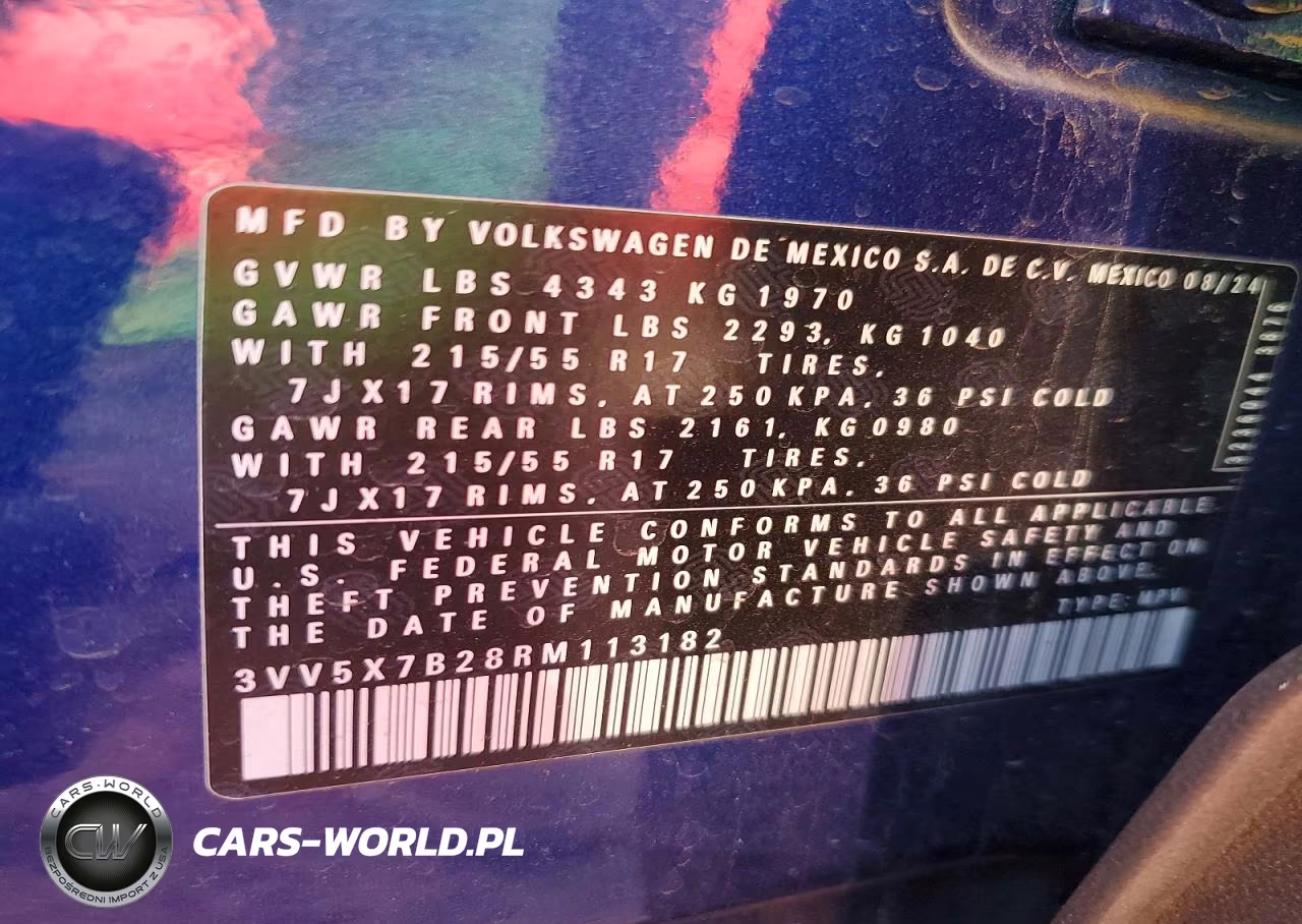 2024 Volkswagen Taos S VIN:3VV5X7B28RM113182 - 13