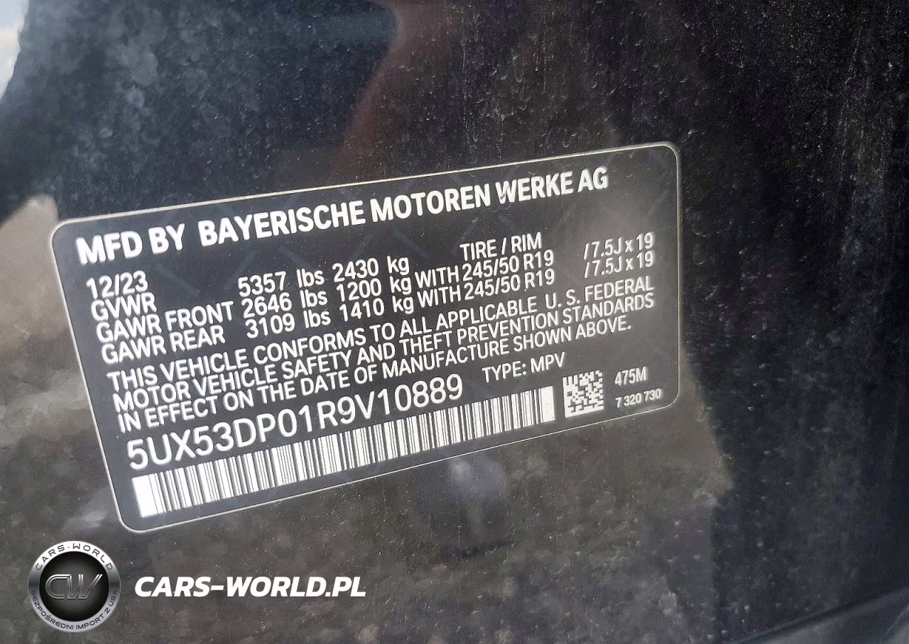 2024 BMW X3 xDrive30I VIN:5UX53DP01R9V10889 - 13