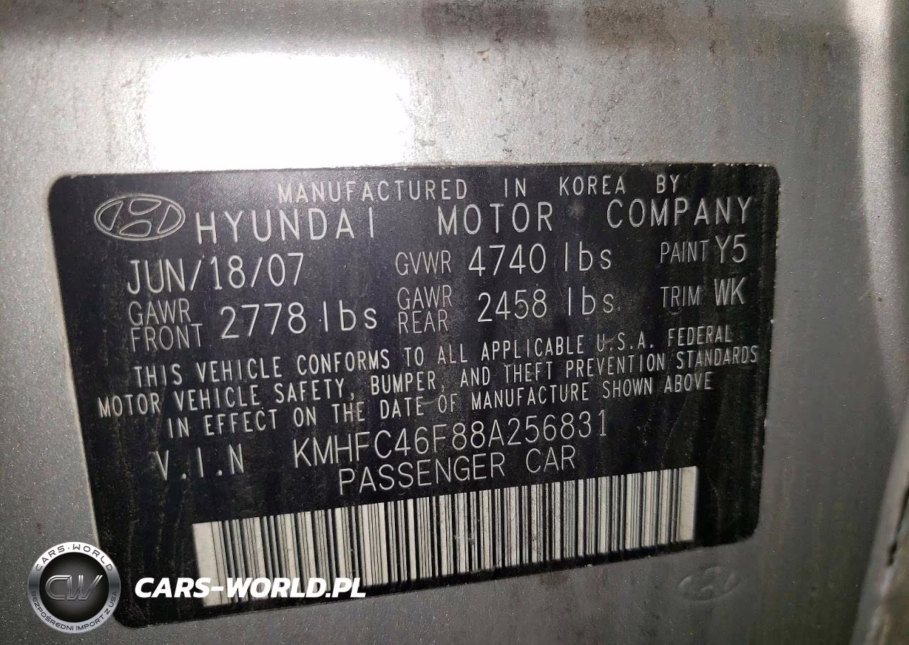 2008 Hyundai Azera Limited VIN:KMHFC46F88A256831 - 12