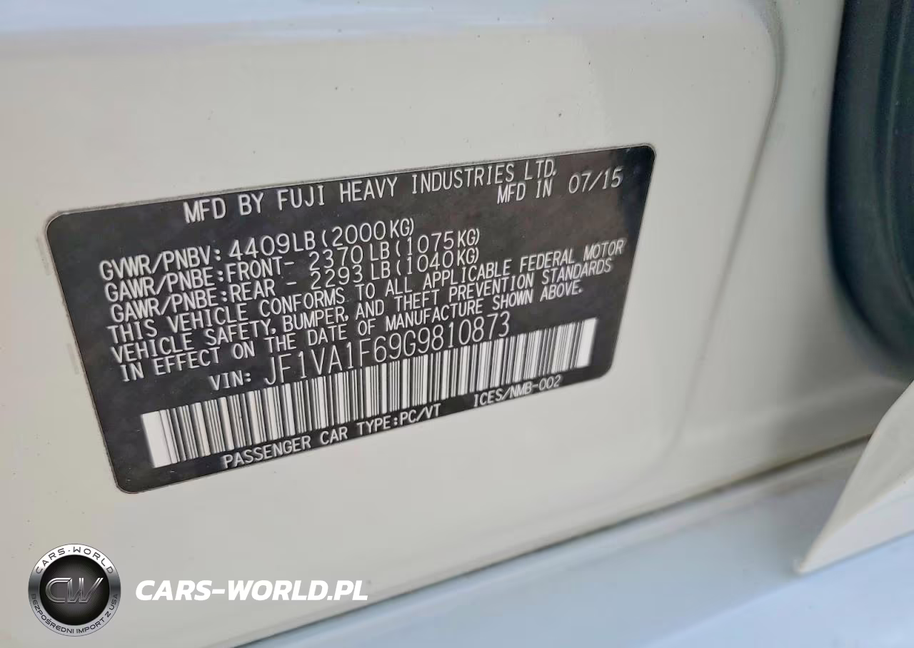 2016 Subaru Wrx Premium VIN:JF1VA1F69G9810873 - 12