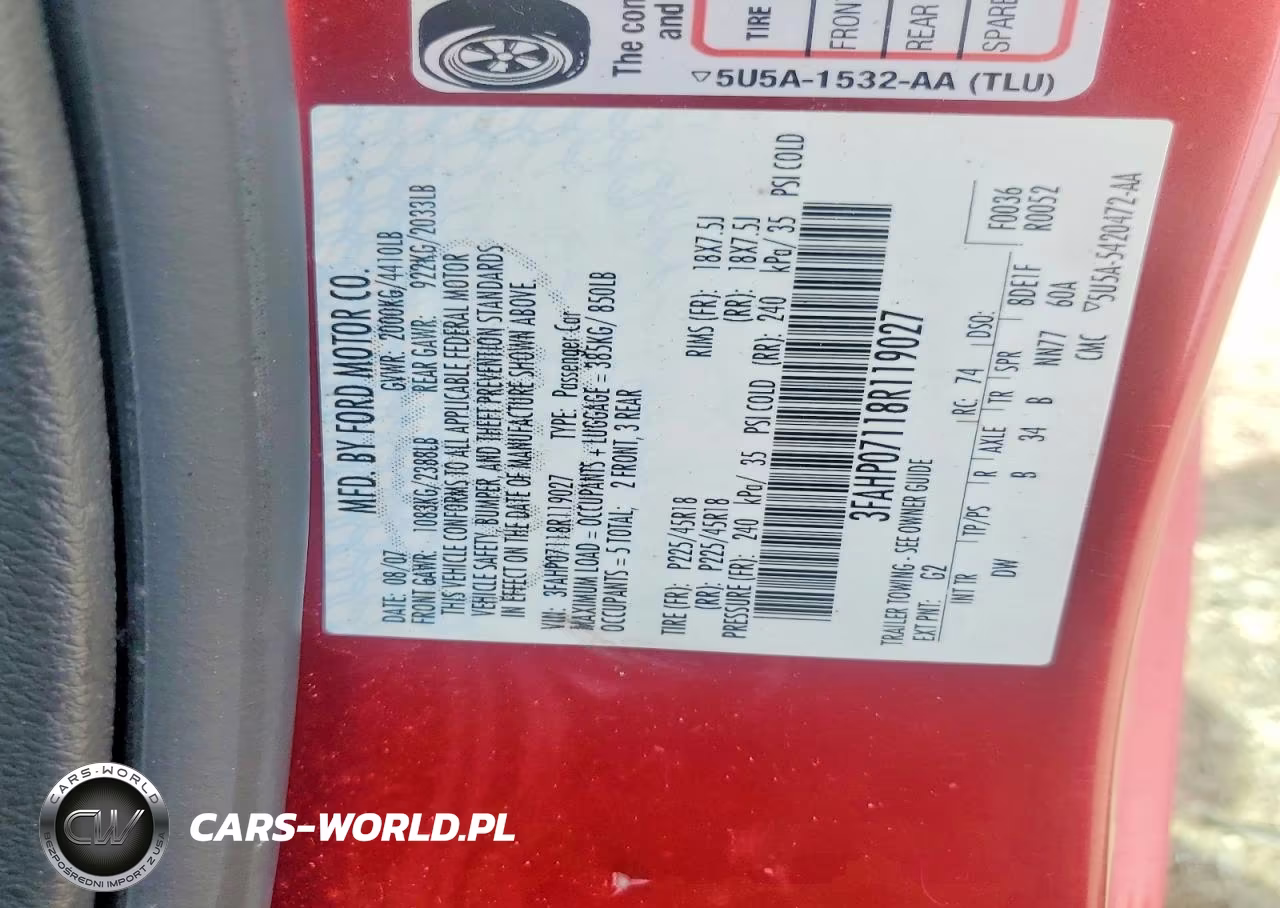 2008 Ford Fusion Se VIN:3FAHP07118R119027 - 12