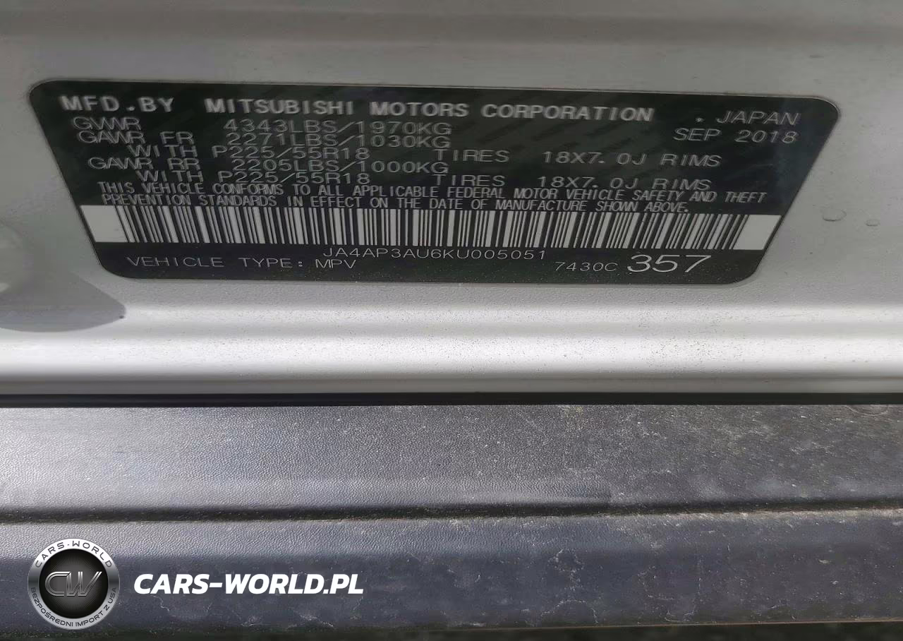 2019 Mitsubishi Outlander Sport Es VIN:JA4AP3AU6KU005051 - 12