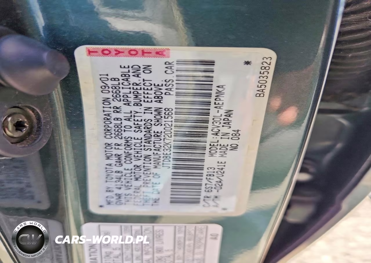 2002 Toyota Camry Le VIN:JTDBE32K720021568 - 12