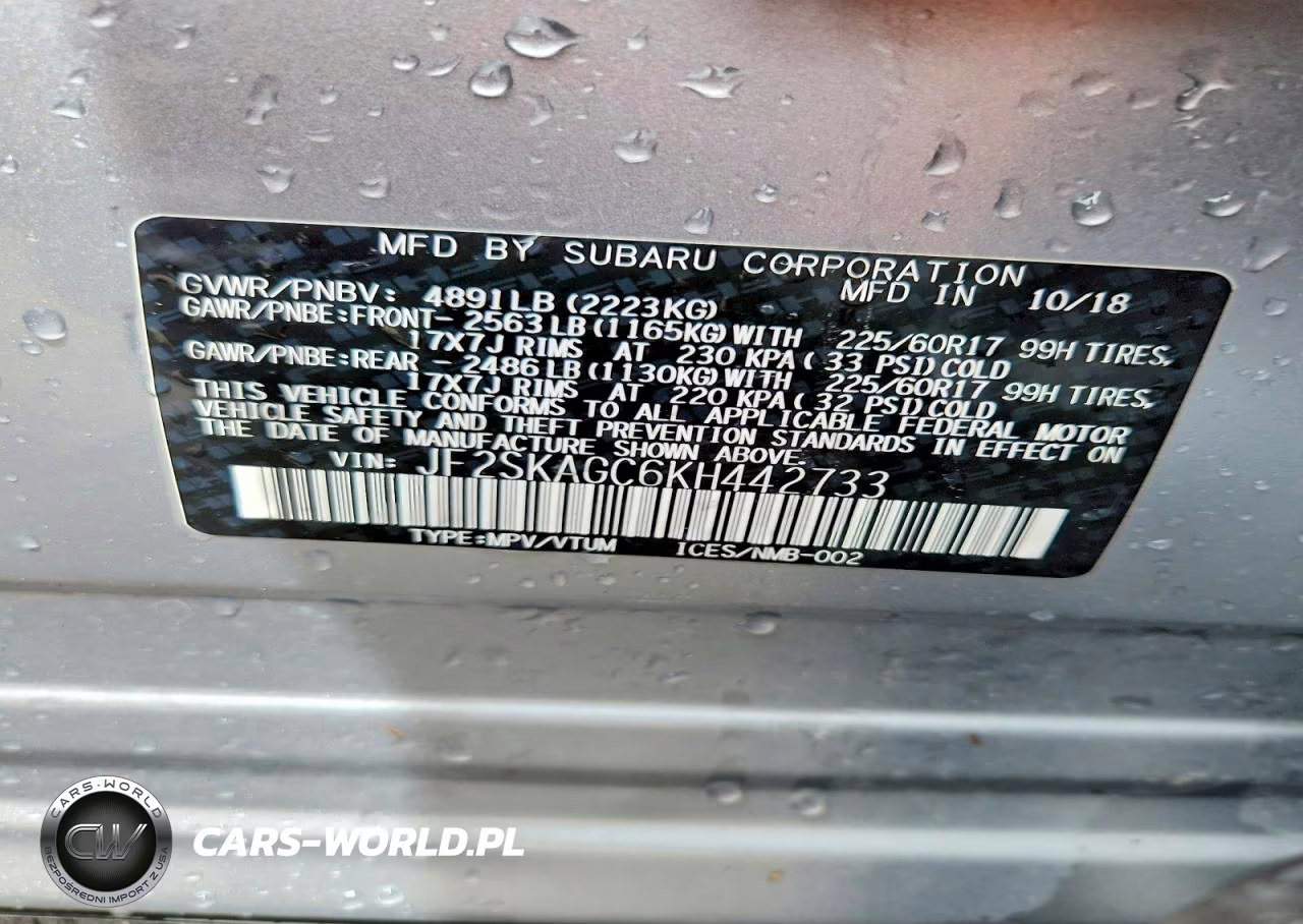 2019 Subaru Forester Premium VIN:JF2SKAGC6KH442733 - 13