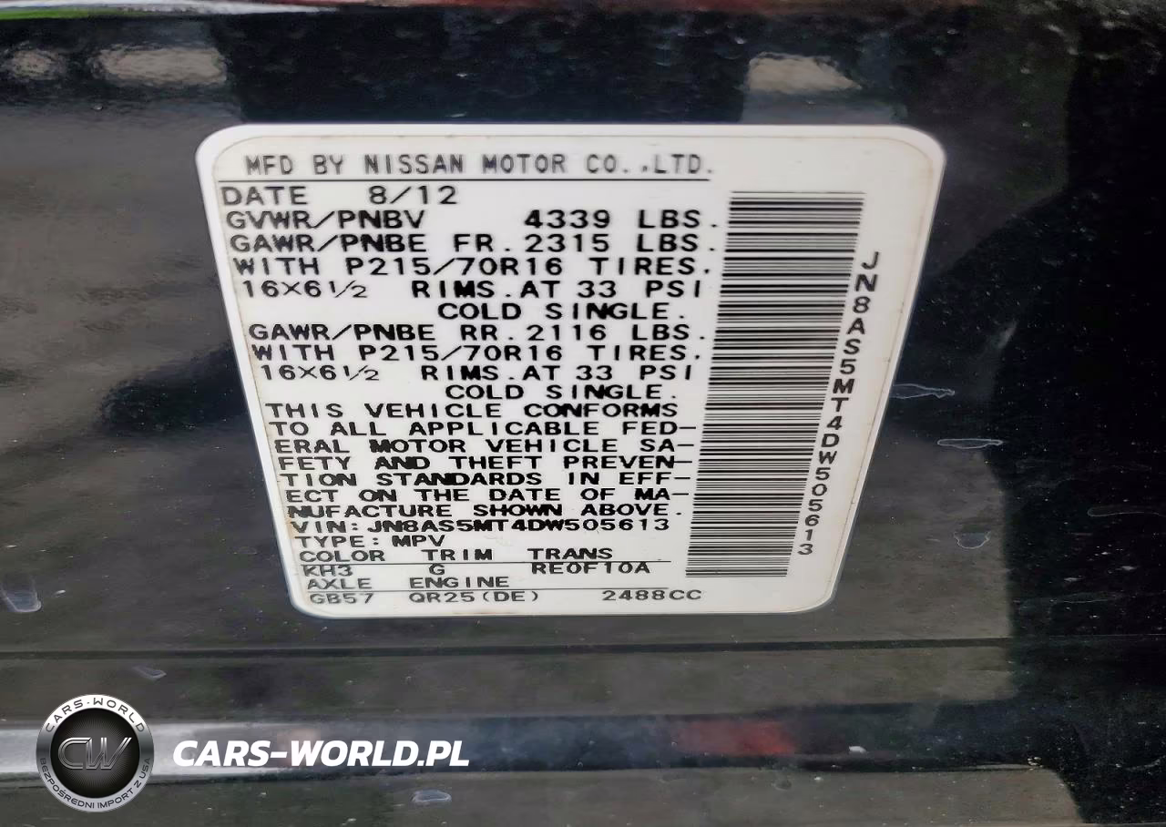2013 Nissan Rogue S VIN:JN8AS5MT4DW505613 - 13