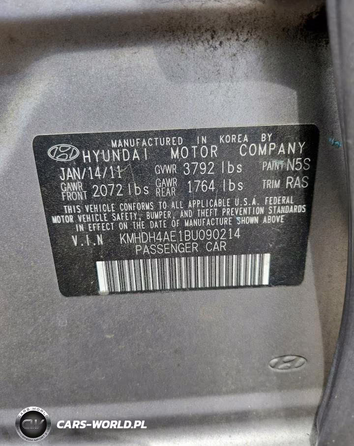 2011 Hyun Elantra Gls-Limited VIN:KMHDH4AE1BU090214 - 12