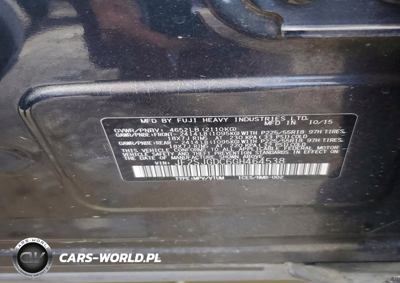 2016 Subaru Forester Premium + Mr VIN:JF2SJGDC6GH464538 - 13