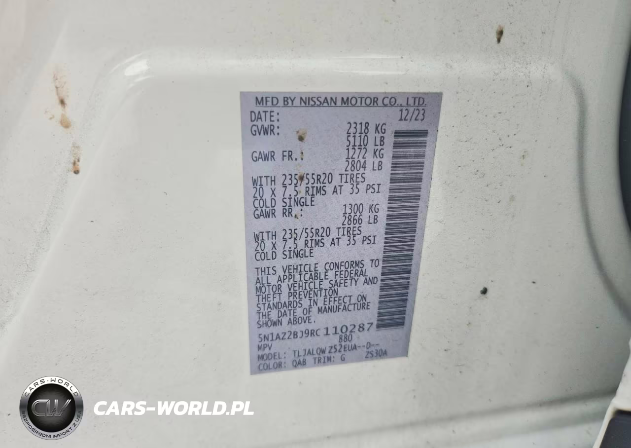 2024 Nissan Murano Sv VIN:5N1AZ2BJ9RC110287 - 13
