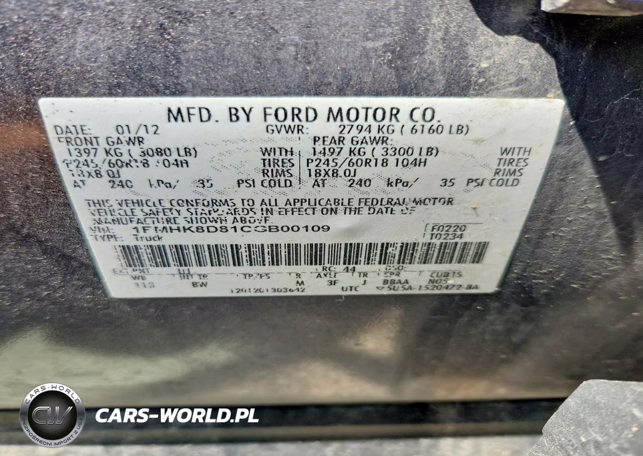 2012 Ford Explorer Xlt VIN:1FMHK8D81CGB00109 - 14
