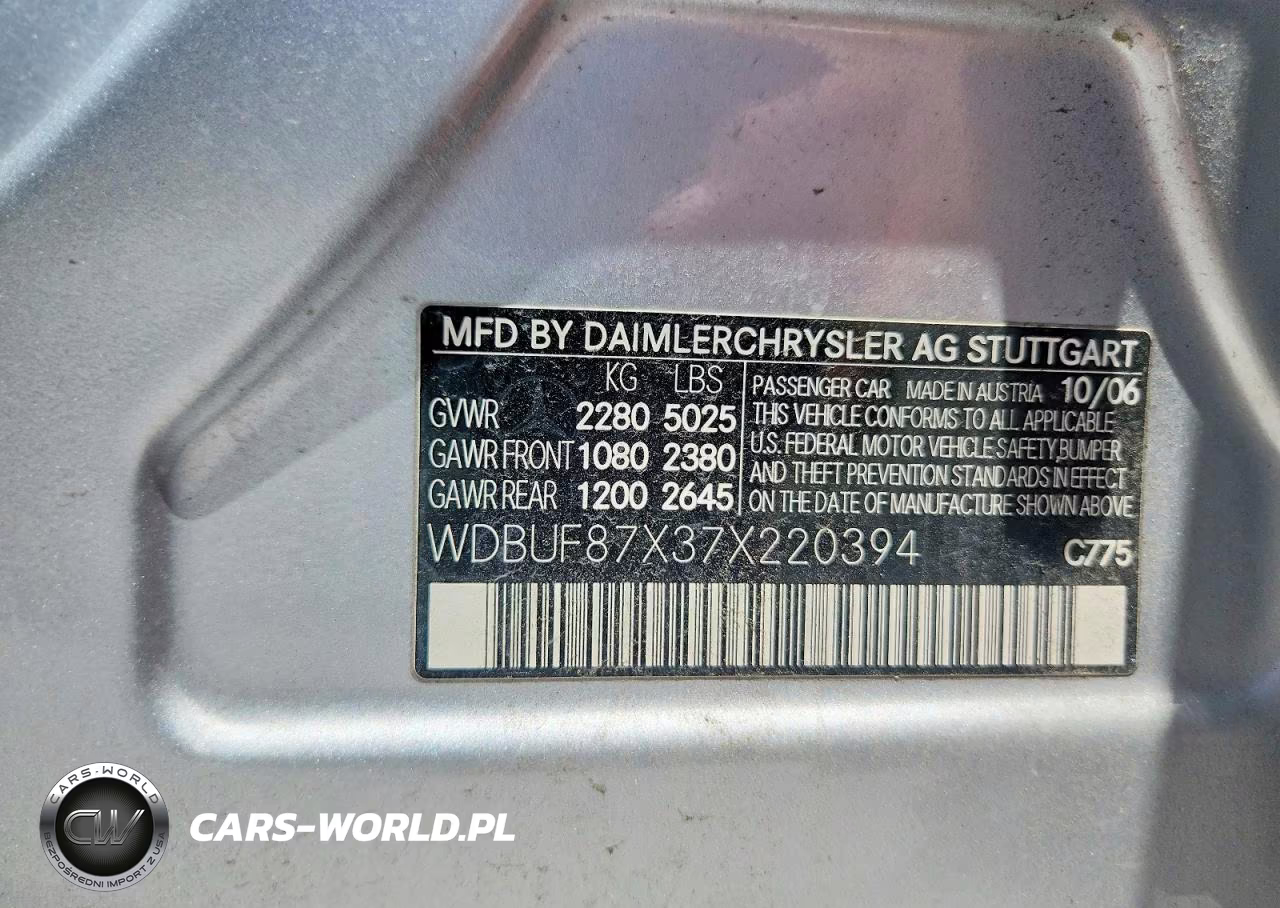 2007 Mercedes-Benz E 350 4Matic VIN:WDBUF87X37X220394 - 12