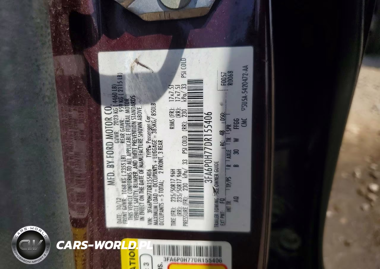 2013 Ford Fusion Se VIN:3FA6P0H77DR155406 - 12