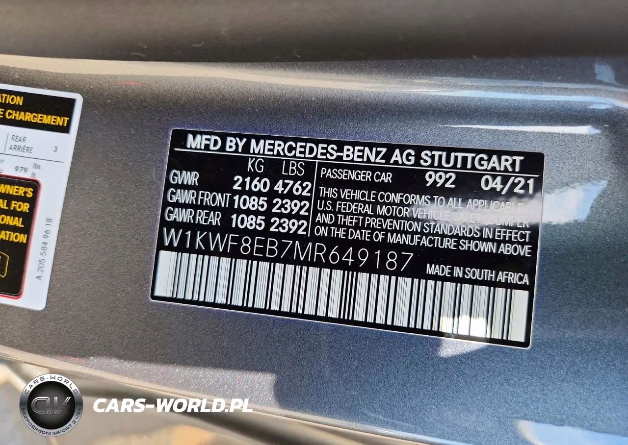 2021 Mercedes-Benz C 300 4Matic VIN:W1KWF8EB7MR649187 - 13