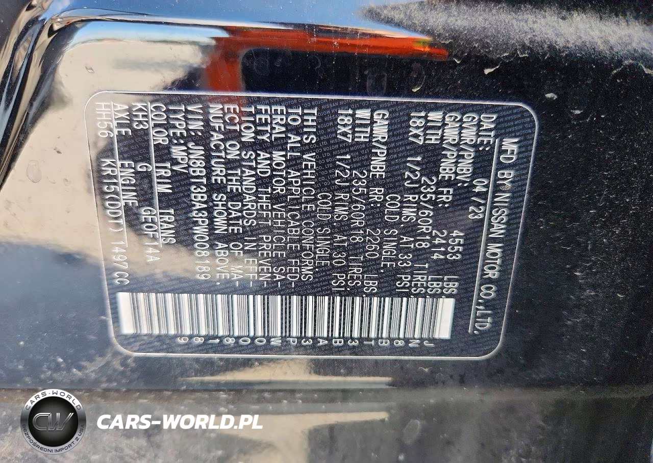 2023 Nissan Rogue Sv VIN:JN8BT3BA3PW008189 - 13