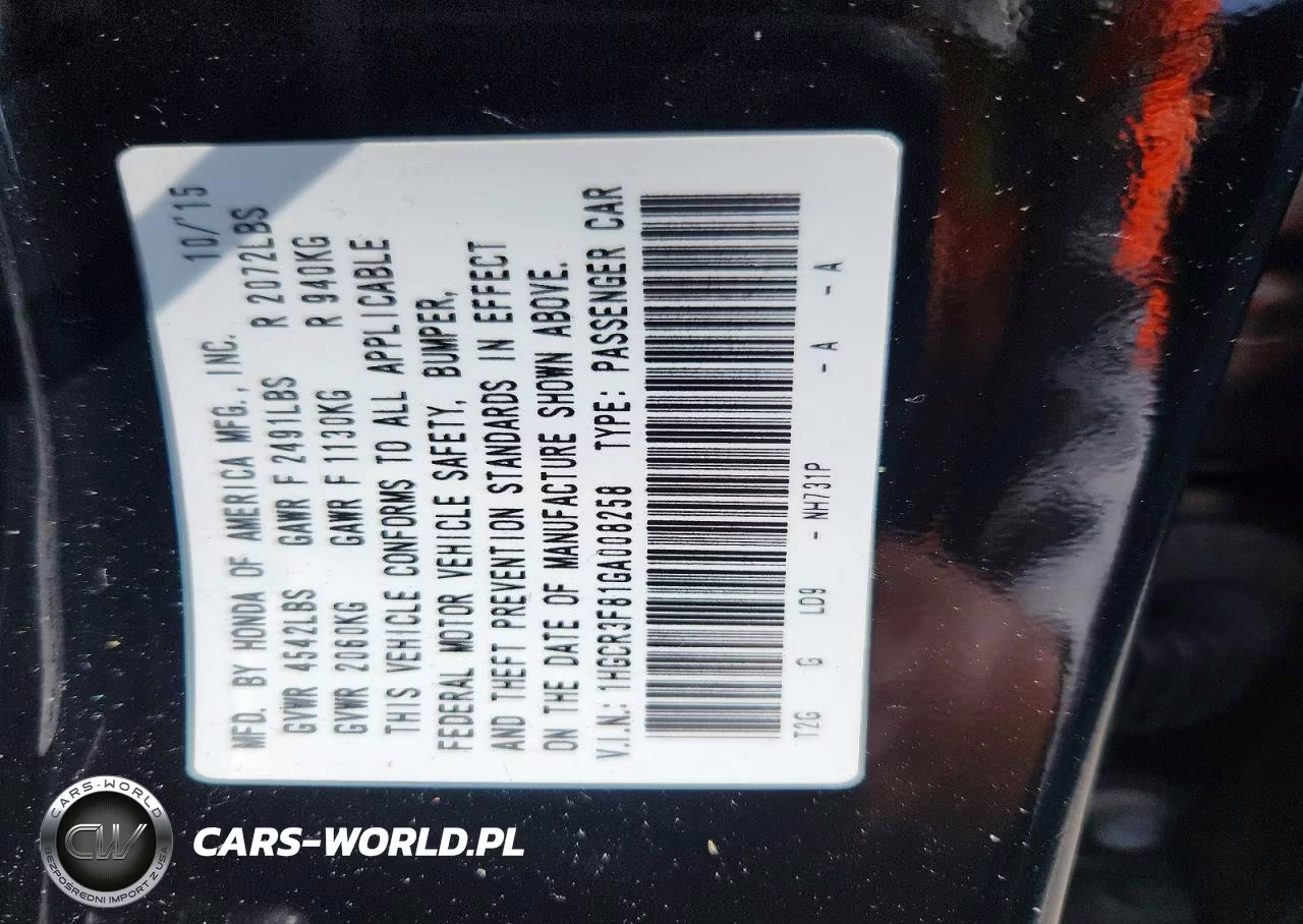 2016 Honda Accord Exl VIN:1HGCR3F81GA008258 - 12