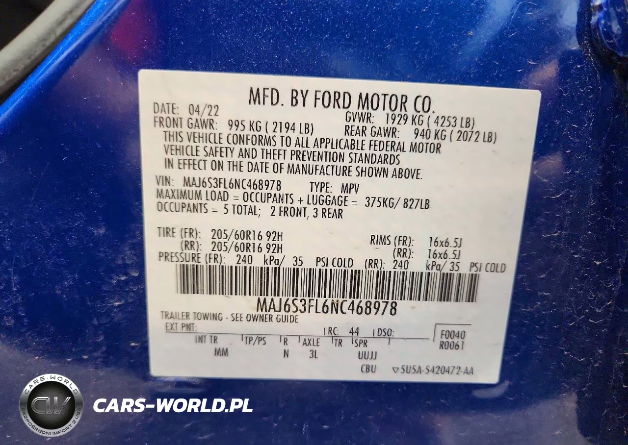 2022 Ford Ecosport S VIN:MAJ6S3FL6NC468978 - 13