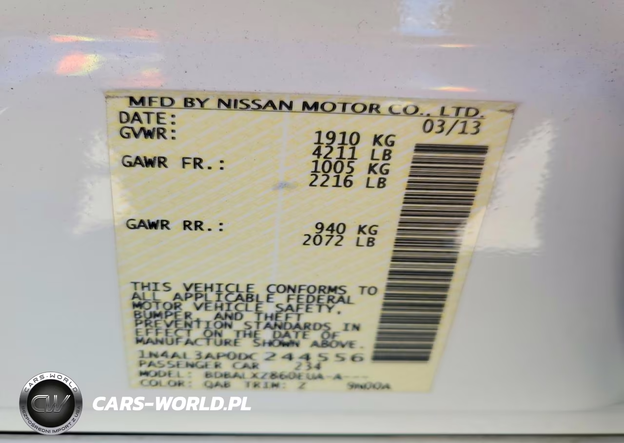2013 Nissan Alitma VIN:1N4AL3AP0DC244556 - 12