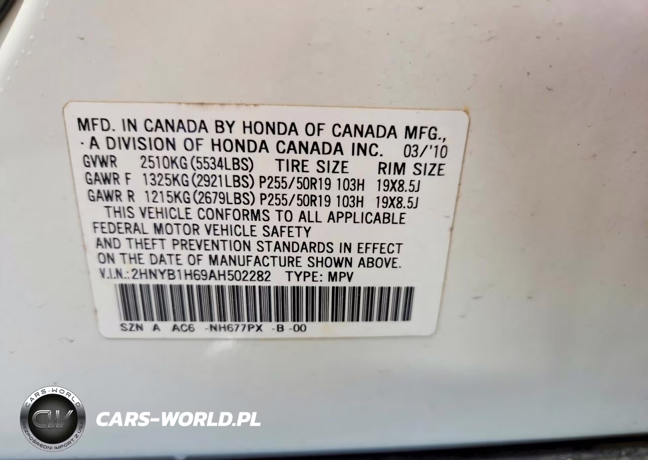 2010 Acura Zdx Advance VIN:2HNYB1H69AH502282 - 12