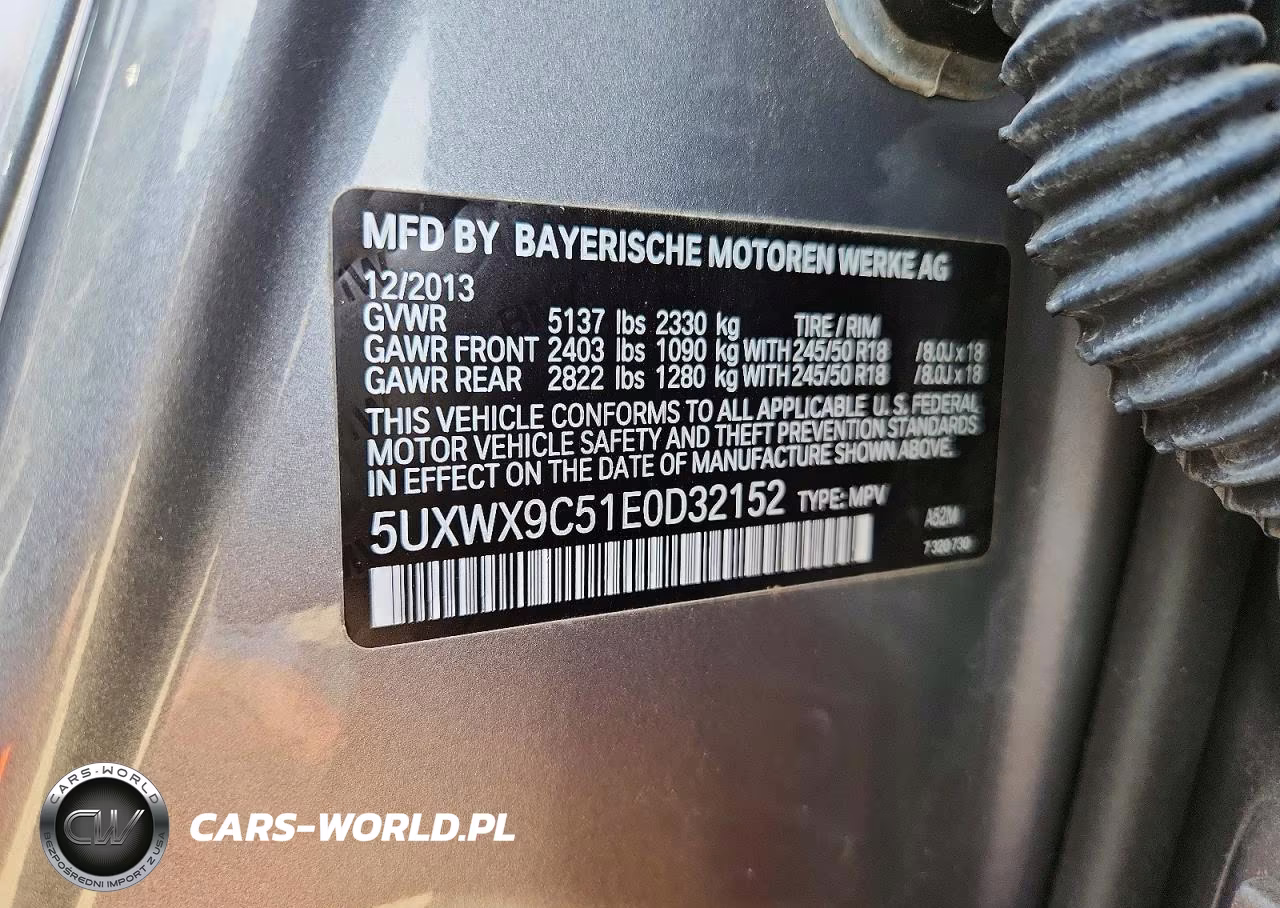 2014 BMW X3 xDrive28I VIN:5UXWX9C51E0D32152 - 13