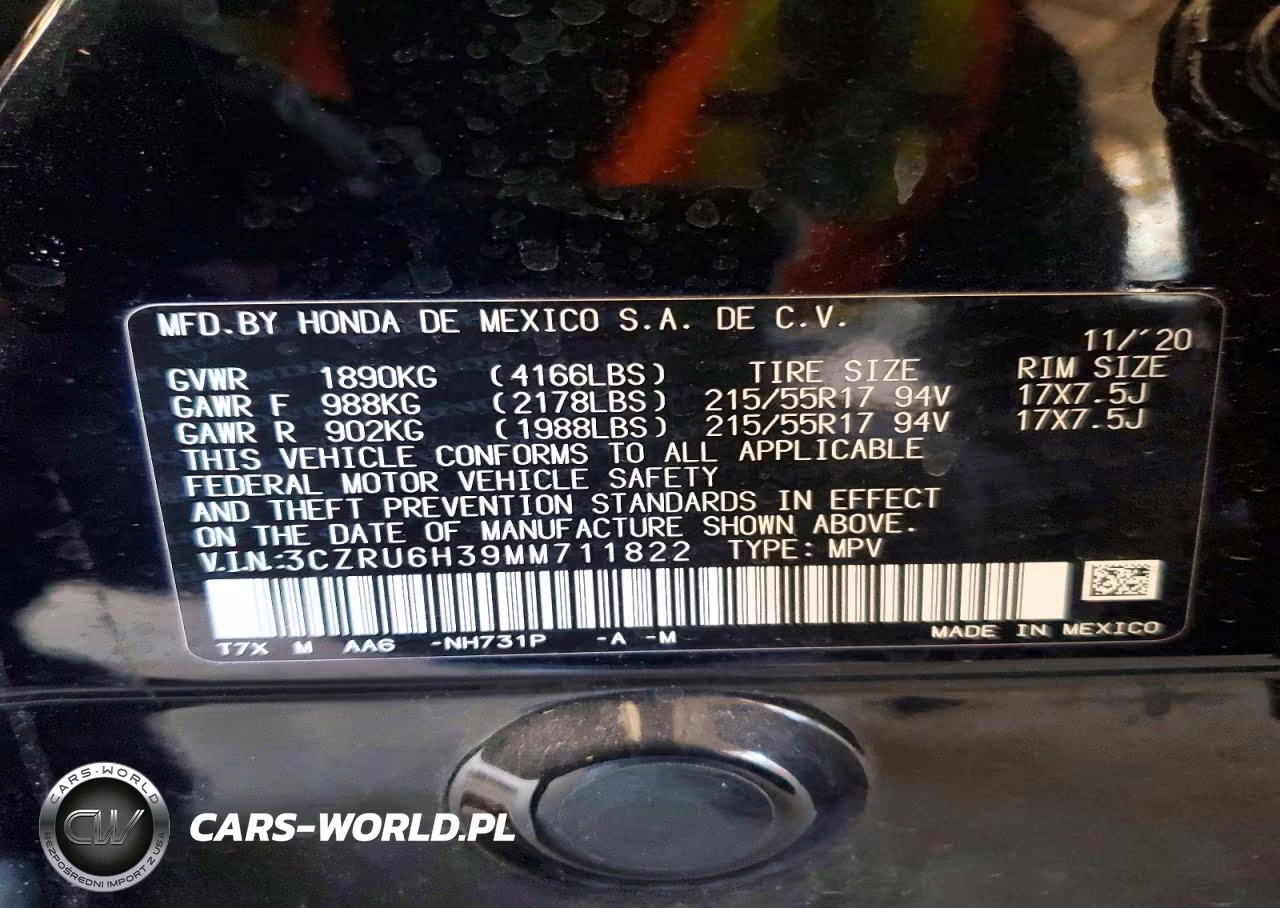 2021 Honda Hr-V Lx VIN:3CZRU6H39MM711822 - 13