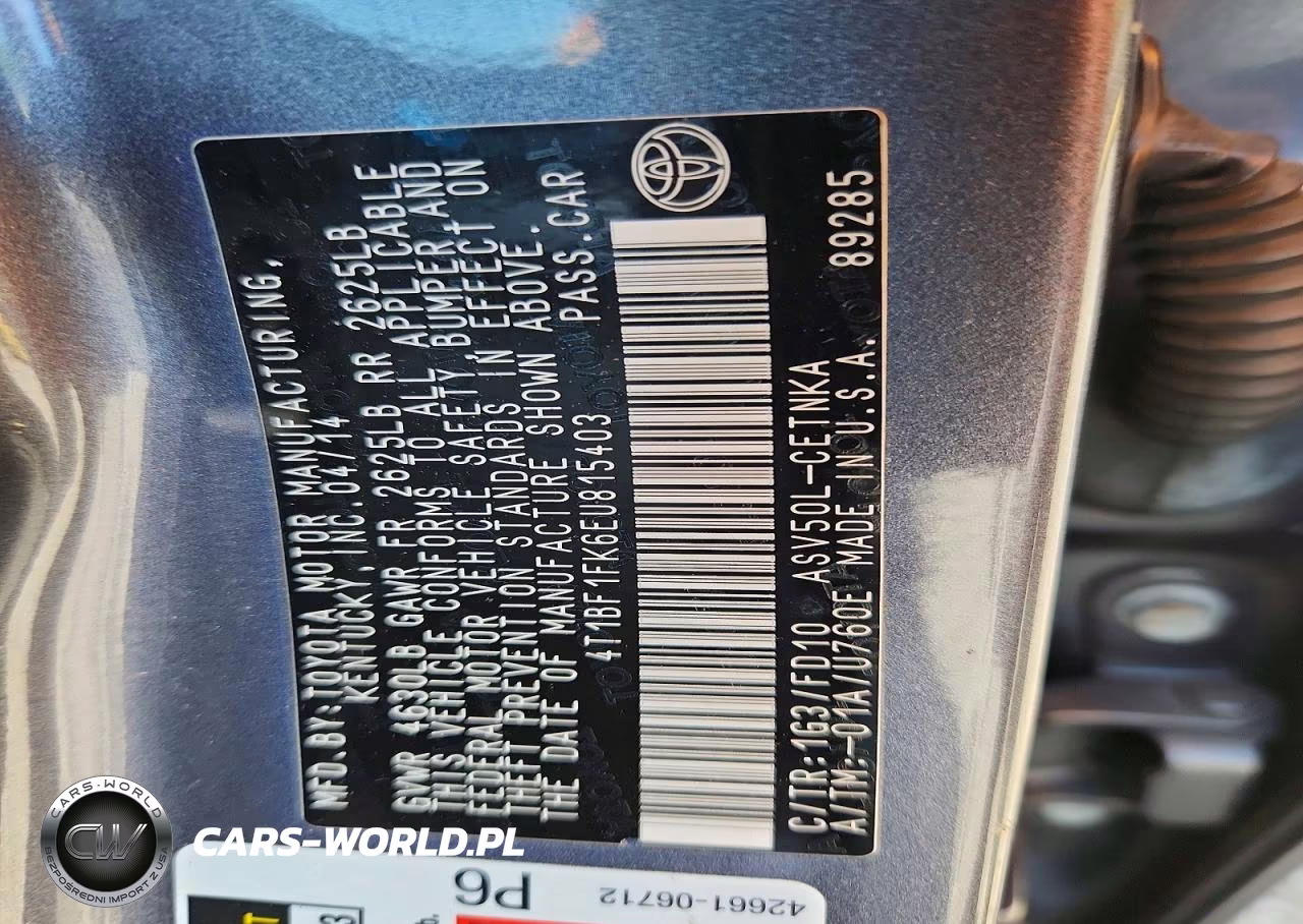 2014 Toyota Camry VIN:4T1BF1FK6EU815403 - 12