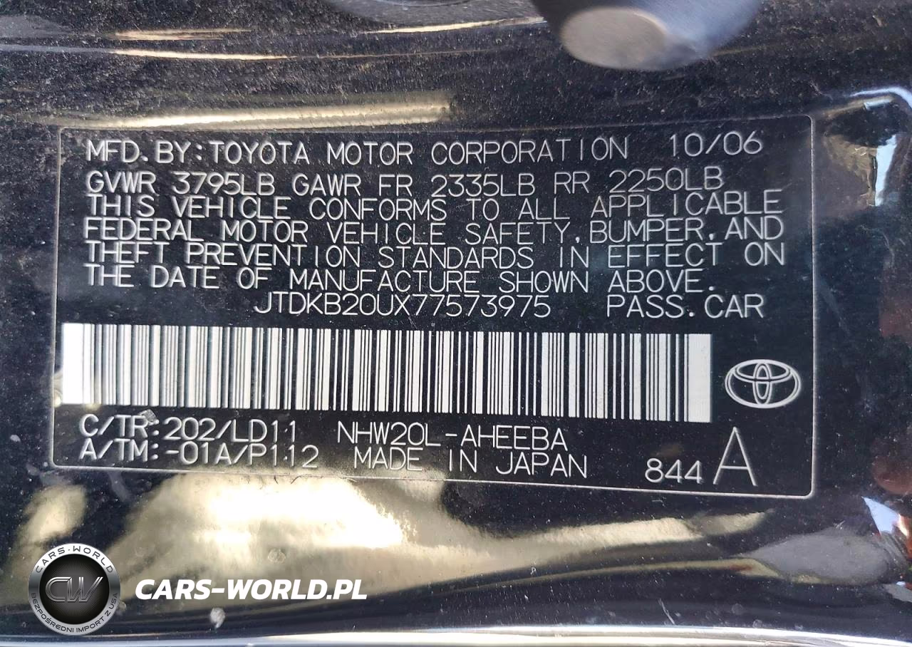 2007 Toyota Prius Base VIN:JTDKB20UX77573975 - 13