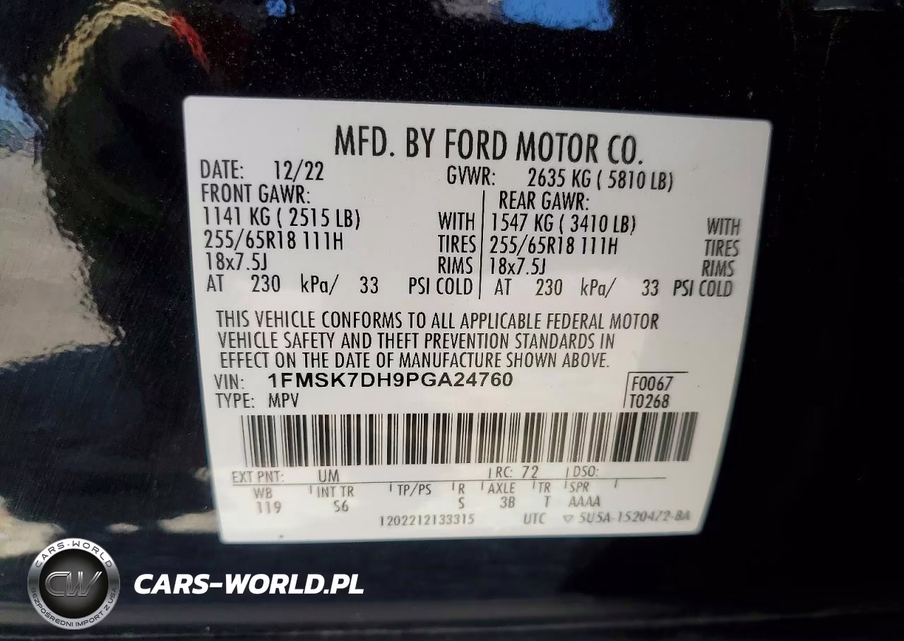 FORD EXPLORER X VIN:1FMSK7DH9PGA24760 - 13