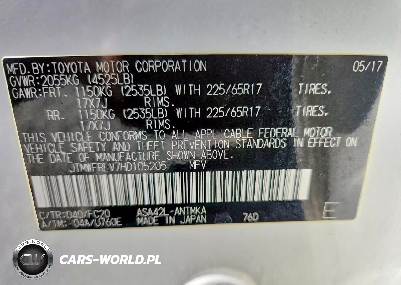 2017 Toyota Rav4 Xle VIN:JTMWFREV7HD105205 - 13