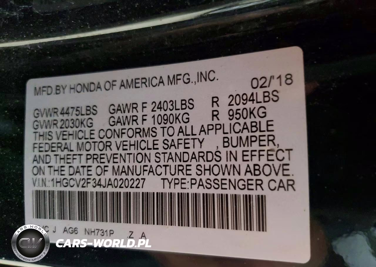 2018 Honda Accord Sport VIN:1HGCV2F34JA020227 - 13