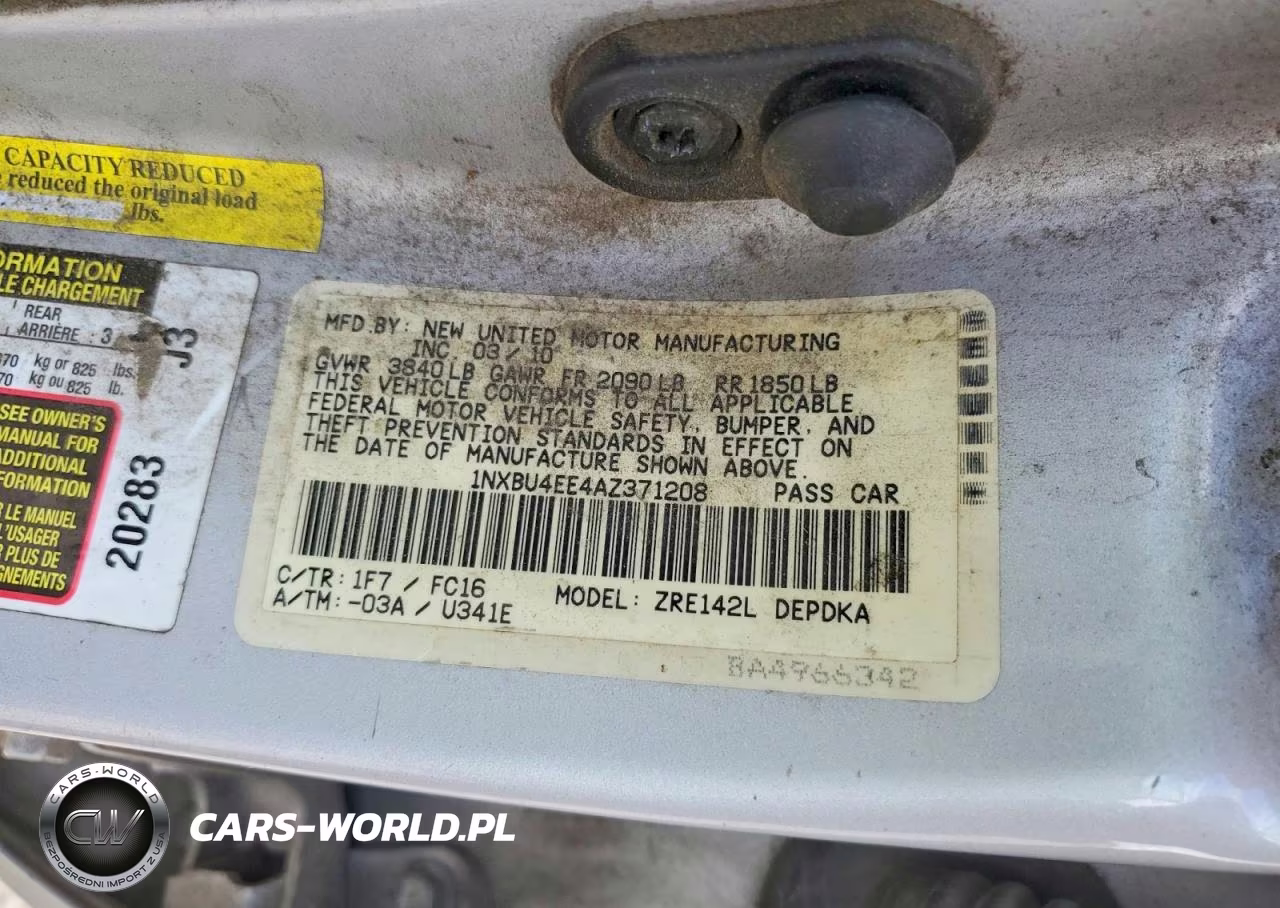 2010 Toyota Corolla Le VIN:1NXBU4EE4AZ371208 - 12