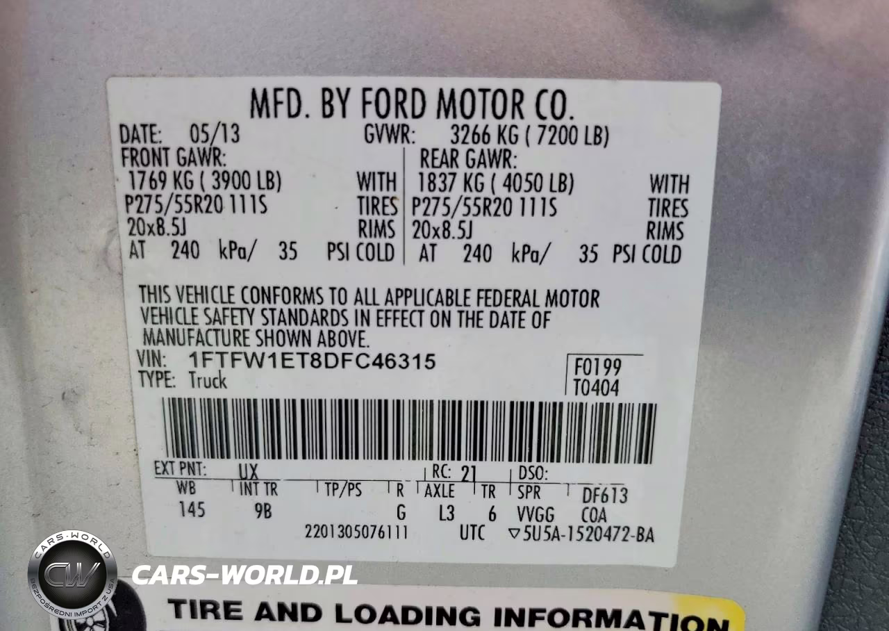 2013 Ford F150 Supercrew VIN:1FTFW1ET8DFC46315 - 12