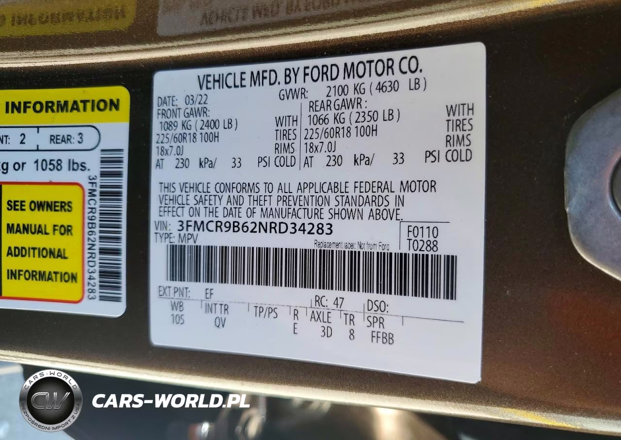 2022 Ford Bronco Sport Big Bend VIN:3FMCR9B62NRD34283 - 13