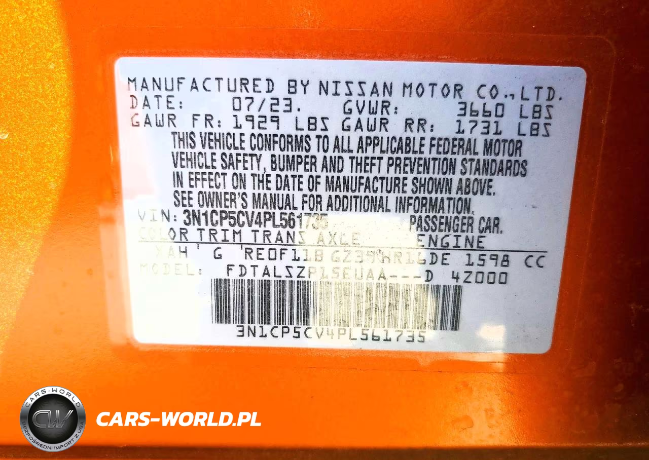 2023 Nissan Kicks Sv VIN:3N1CP5CV4PL561735 - 12