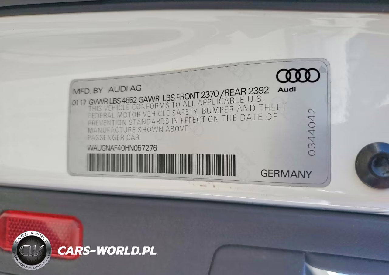 2017 Audi A4 Premium VIN:WAUGNAF40HN057276 - 12