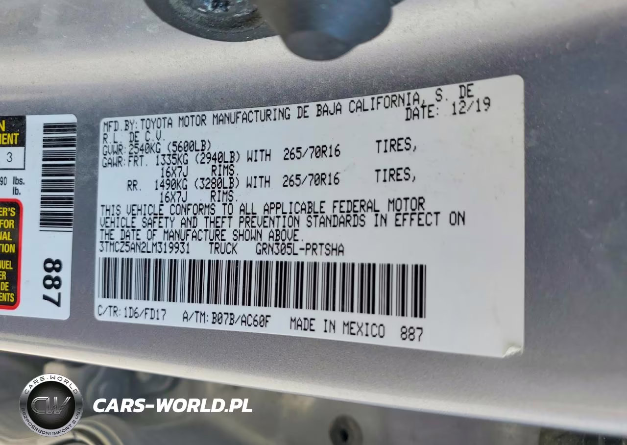 2020 Toyota Tacoma Trd Off-Road VIN:3TMCZ5AN2LM319931 - 12