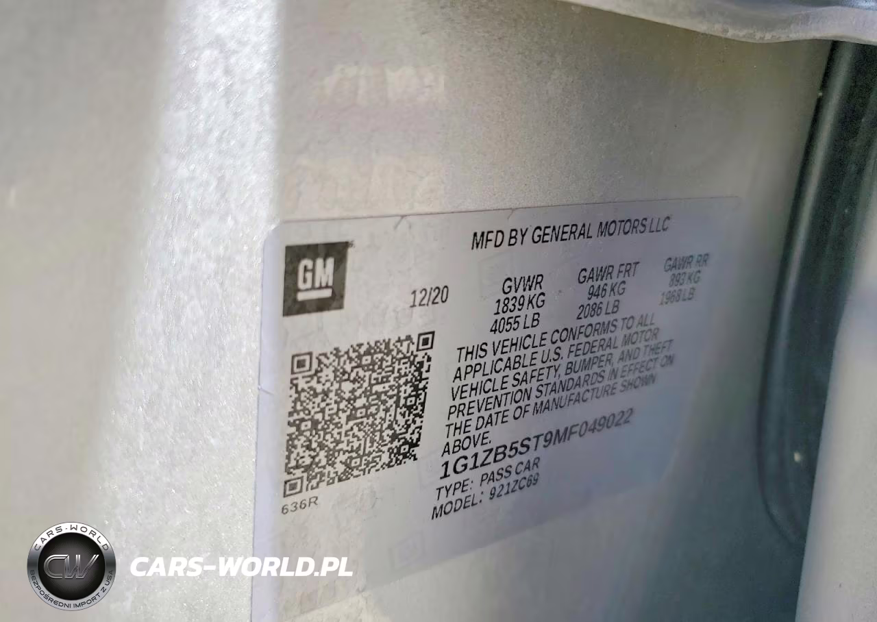 2021 Chevrolet Malibu Ls VIN:1G1ZB5ST9MF049022 - 12