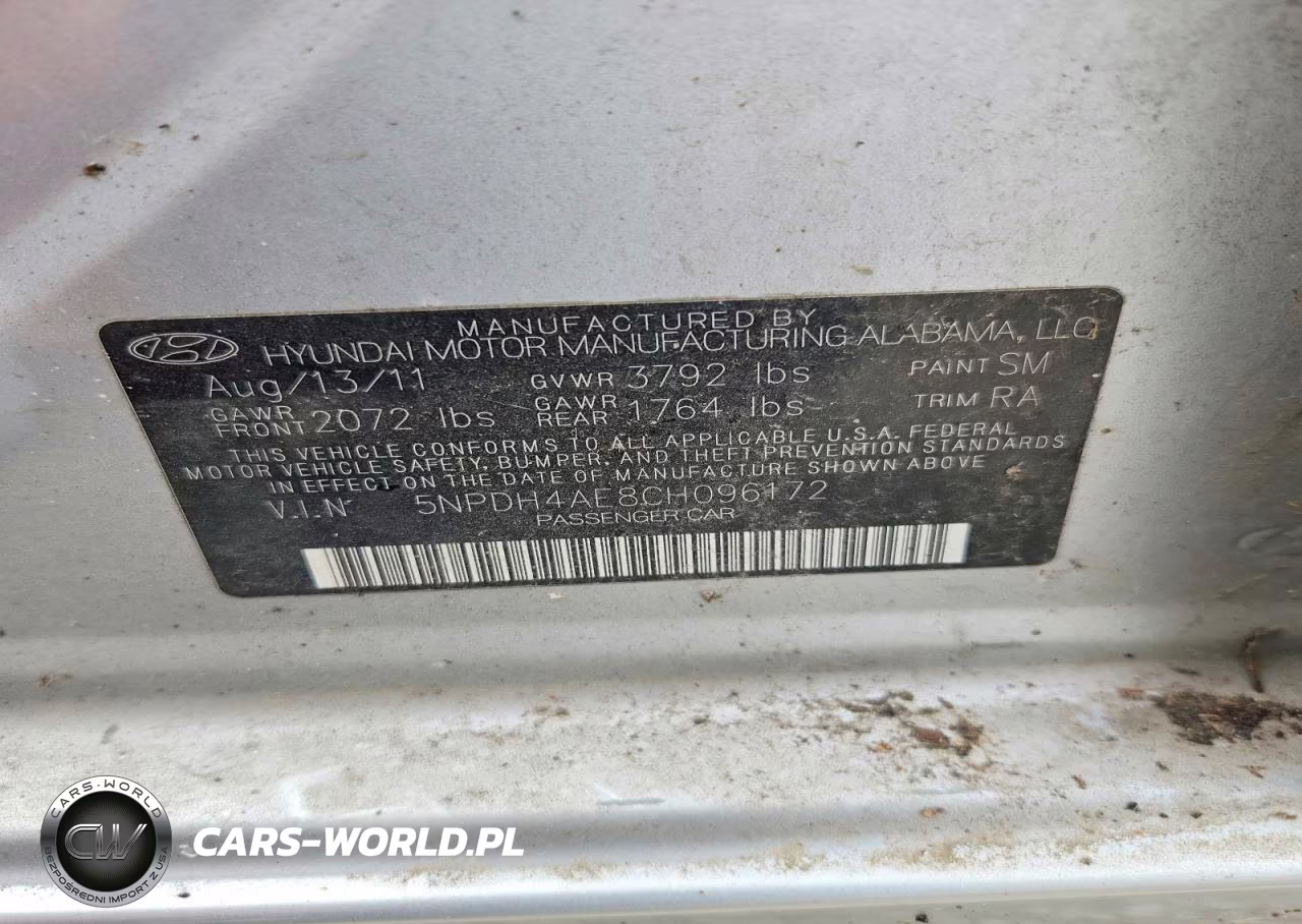 2012 Hyundai Elantra Gls VIN:5NPDH4AE8CH096172 - 12