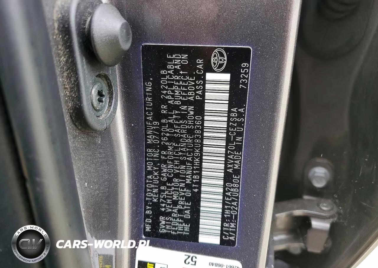 2019 Toyota Camry Se VIN:4T1B11HK9KU838360 - 13