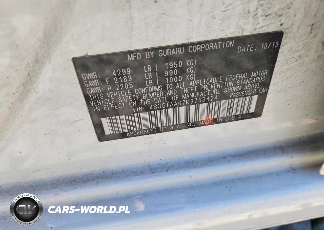 2019 Subaru Impreza VIN:4S3GTAA67K3763424 - 12