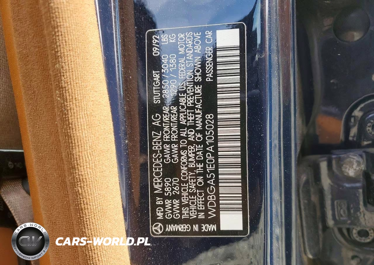 1993 Mercedes-Benz 500 Sel VIN:WDBGA51E0PA105028 - 12
