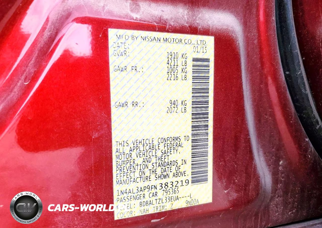 2015 Nissan Altima 2.5 Sl VIN:1N4AL3AP9FN383219 - 12