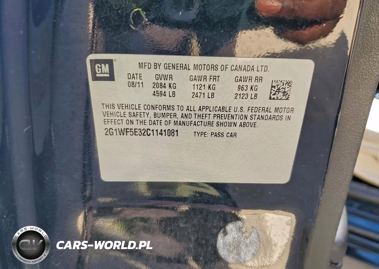 2012 Chevrolet Impala Ls VIN:2G1WF5E32C1141081 - 12