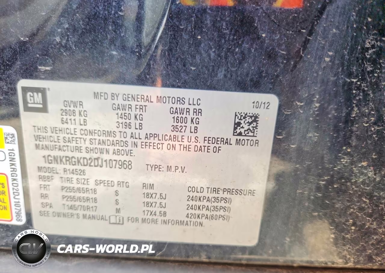 2013 Chevrolet Traverse Lt VIN:1GNKRGKD2DJ107968 - 13