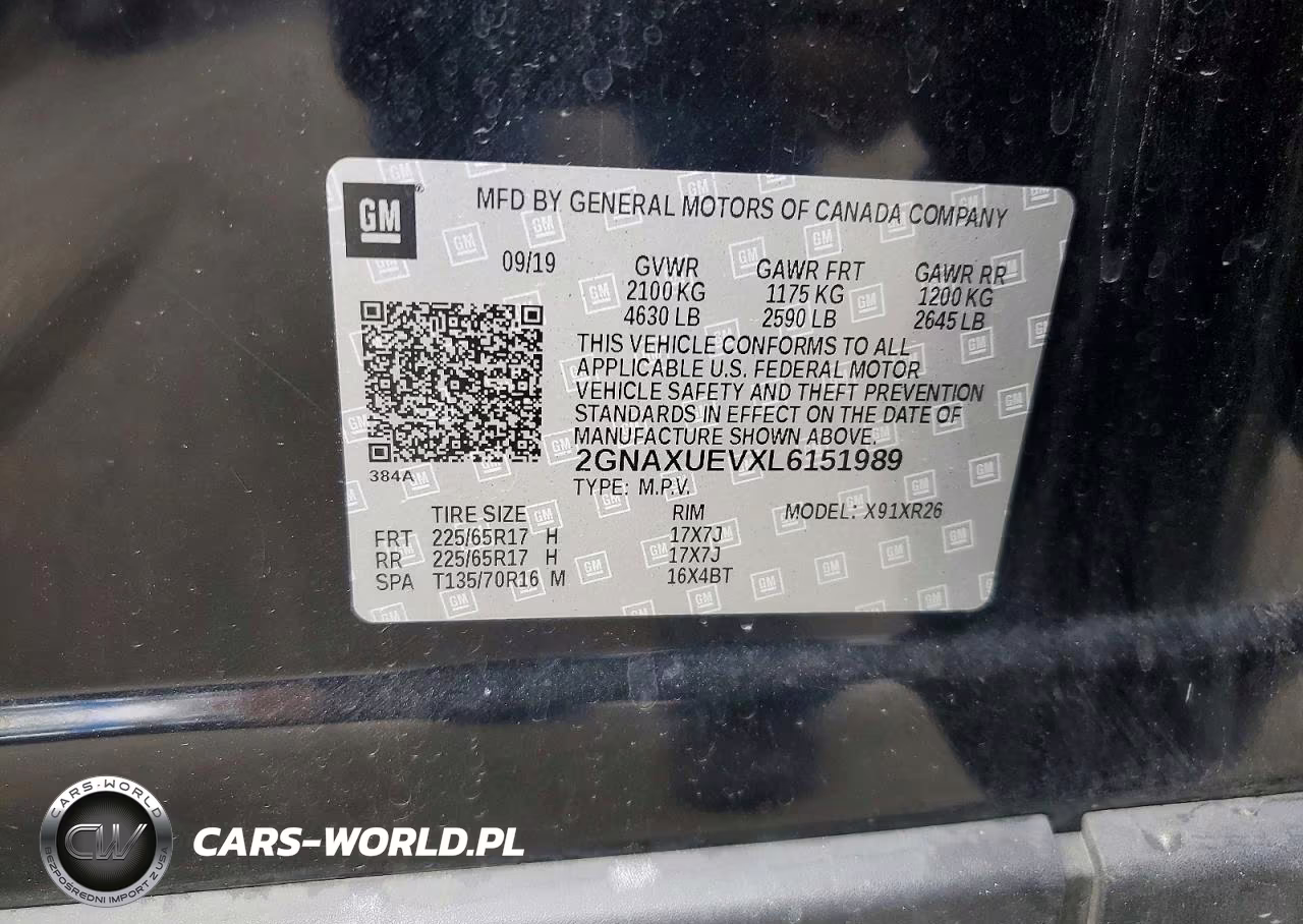 2020 Chevrolet Equinox Lt VIN:2GNAXUEVXL6151989 - 13