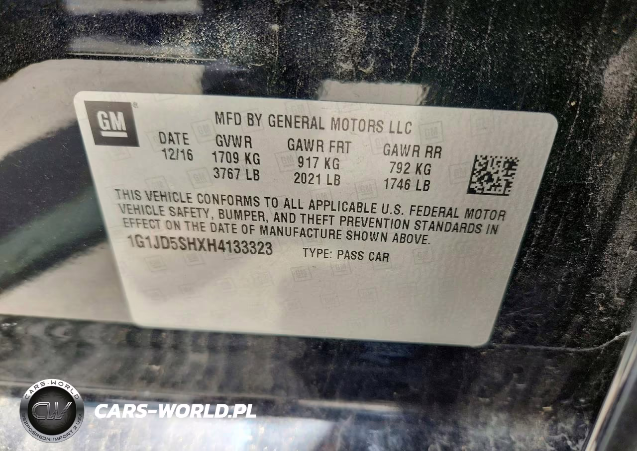 2017 Chevrolet Sonic Lt VIN:1G1JD5SHXH4133323 - 12