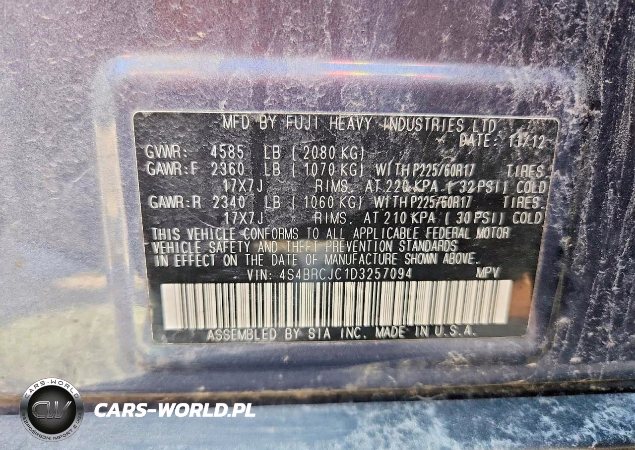 2013 Subaru Outback 2.5I Limited VIN:4S4BRCJC1D3257094 - 13