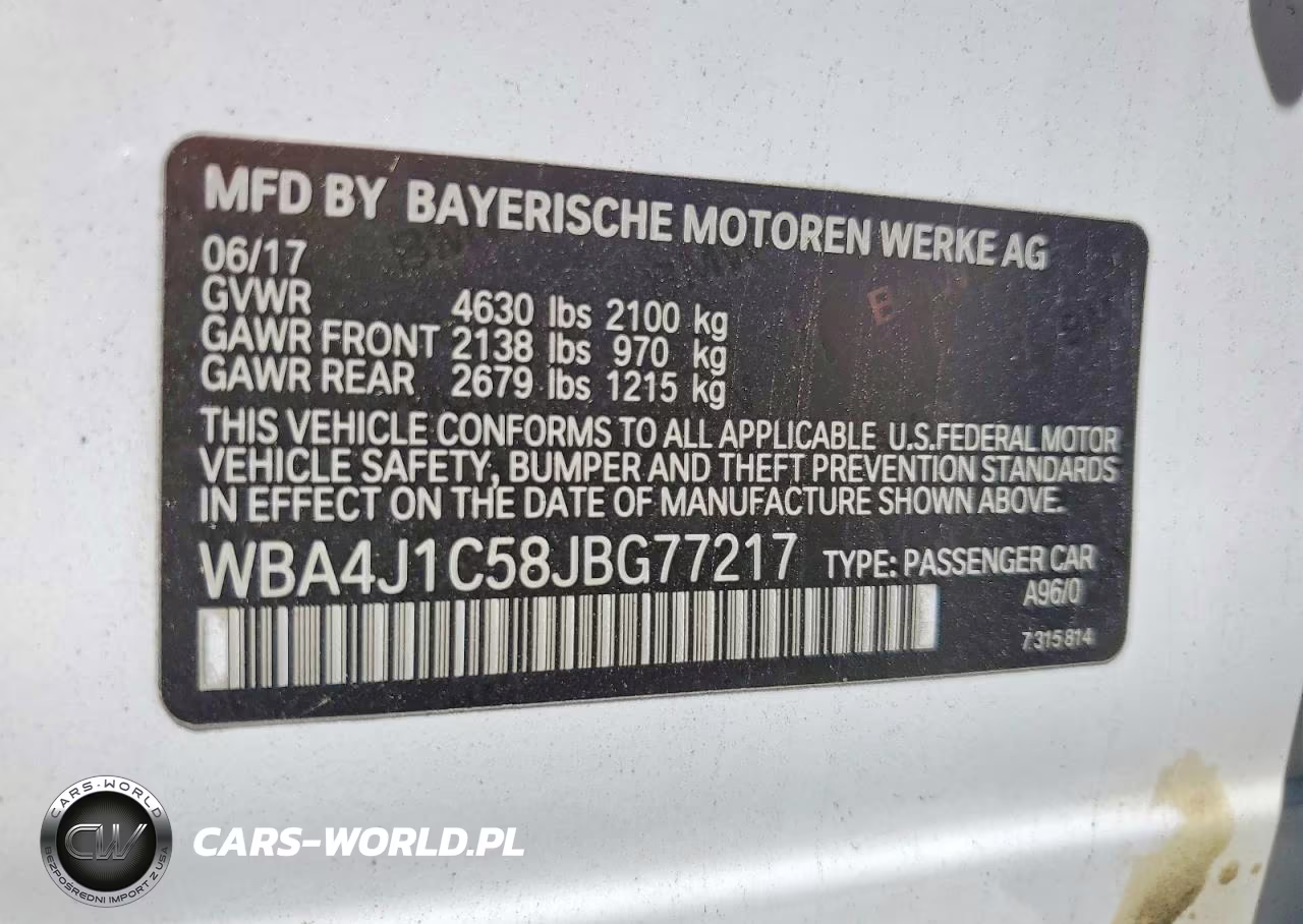 2018 BMW 430I Gran Coupe VIN:WBA4J1C58JBG77217 - 12