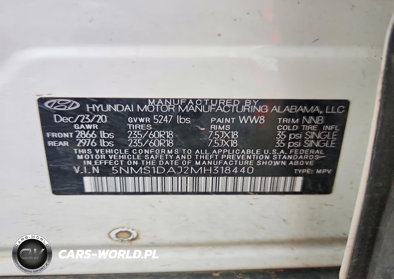2021 Hyundai Santa Fe Se VIN:5NMS1DAJ2MH318440 - 13
