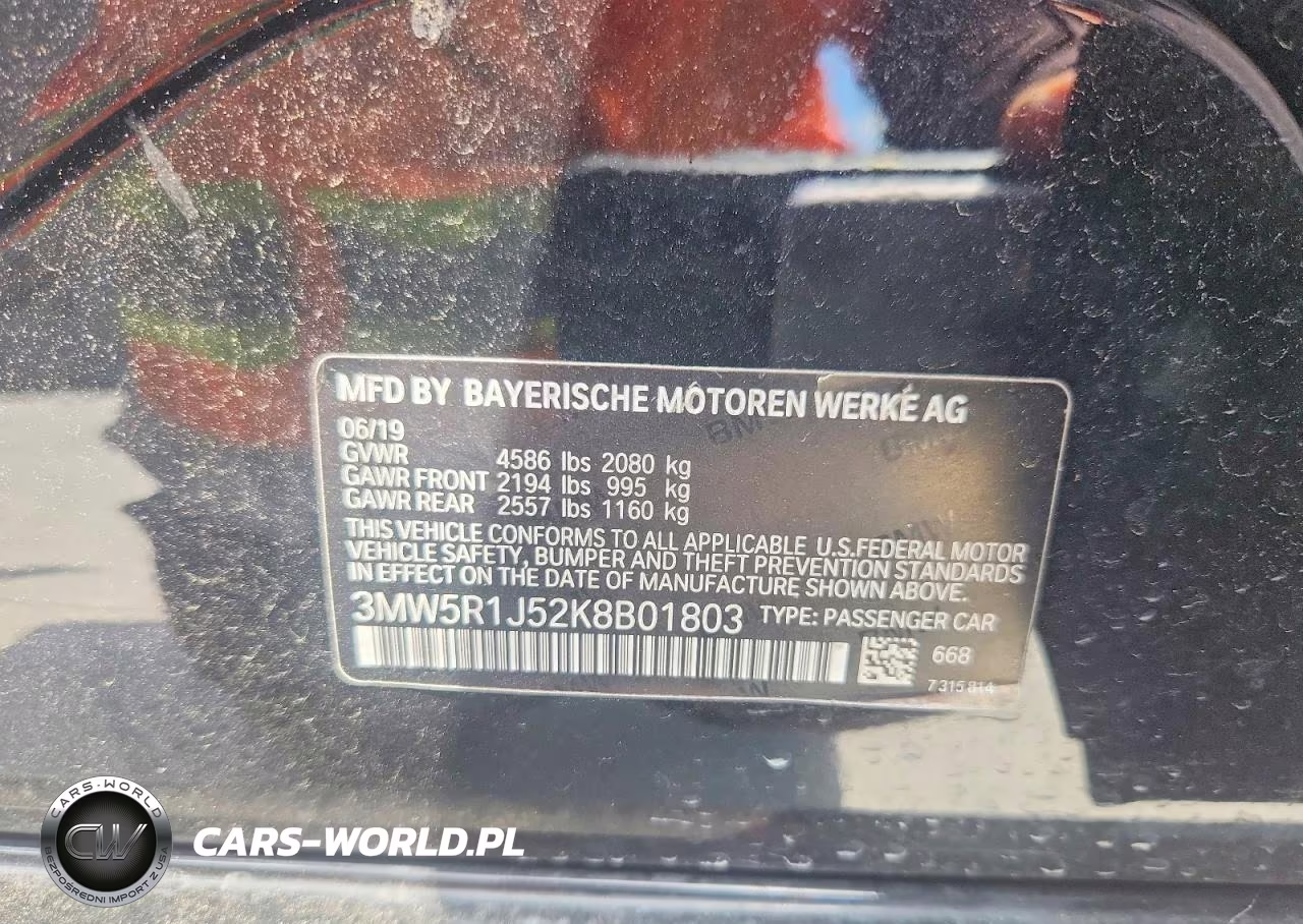 2019 BMW 330I VIN:3MW5R1J52K8B01803 - 13