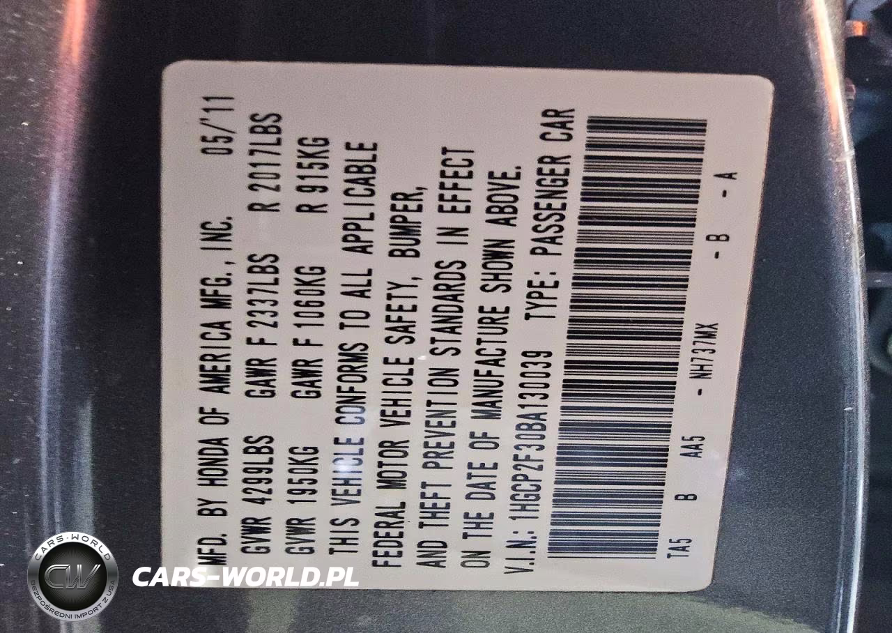 2011 Honda Accord Lx VIN:1HGCP2F30BA130039 - 12