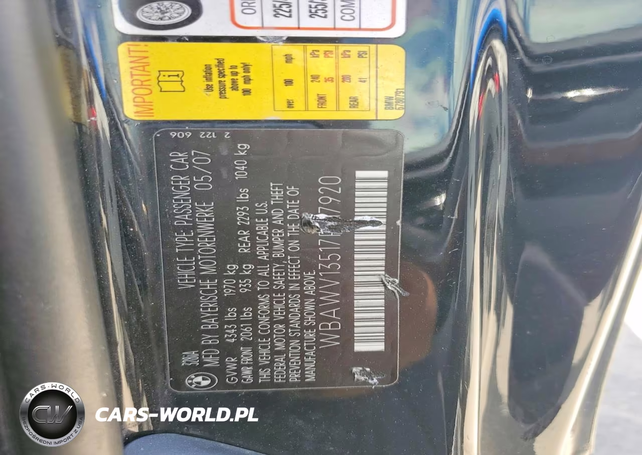 2007 BMW 328 I Sulev VIN:WBAWV13517P117920 - 12